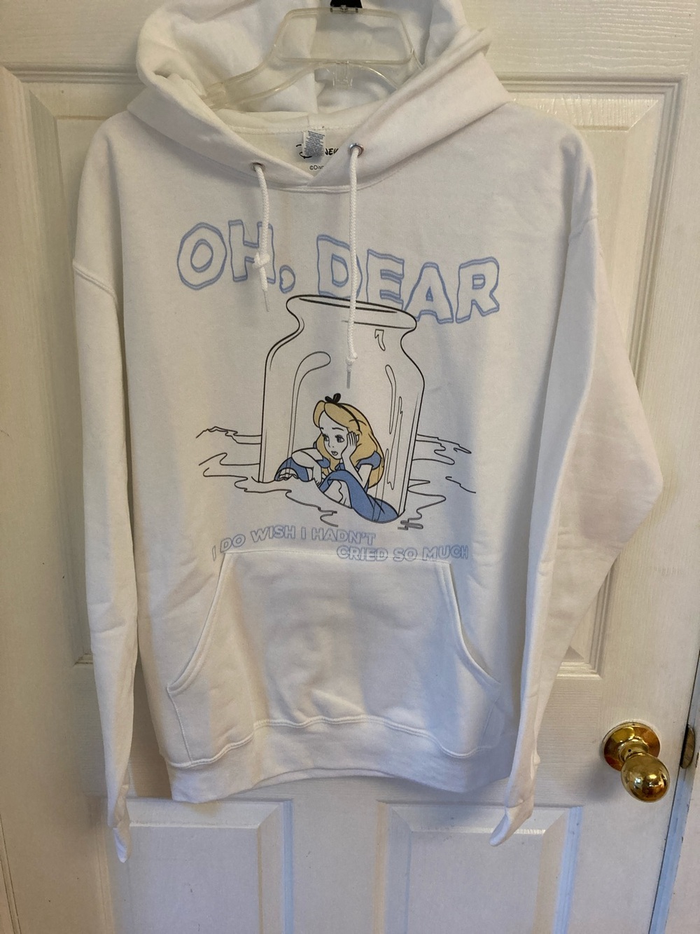 Disney’s Alice in Wonderland White Hoodie with Light Blue Accents